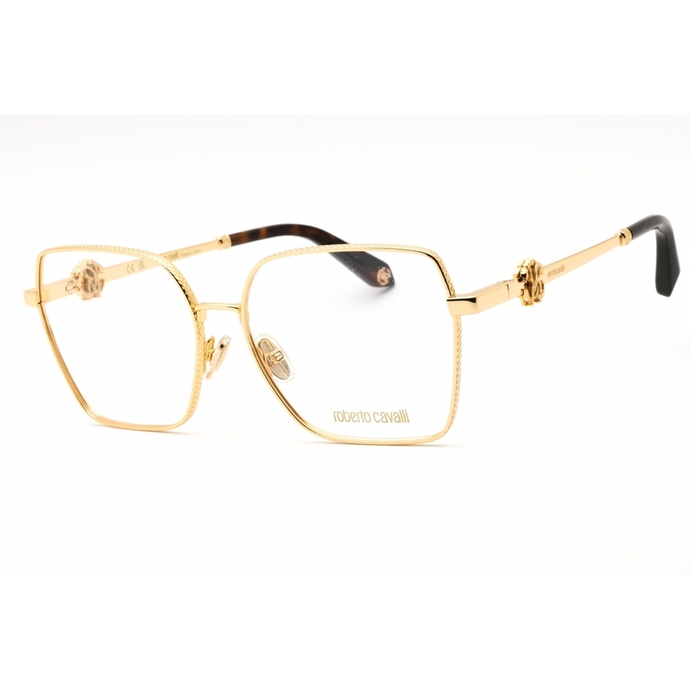 Roberto Cavalli VRC029 Eyeglasses Yellow Gold Metal Rectangular